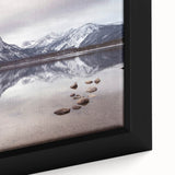 Extra large framed canvas featuring a textured depiction of Idaho scenery in black with colorful art accents.