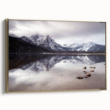 Framed canvas depicting a vintage-style Idaho landscape in muted gold and black tones, ideal for bedroom wall decor.