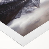 Art Deco poster featuring a serene Idaho landscape on a rolled canvas, with muted earth tones, ideal for dining room decor.