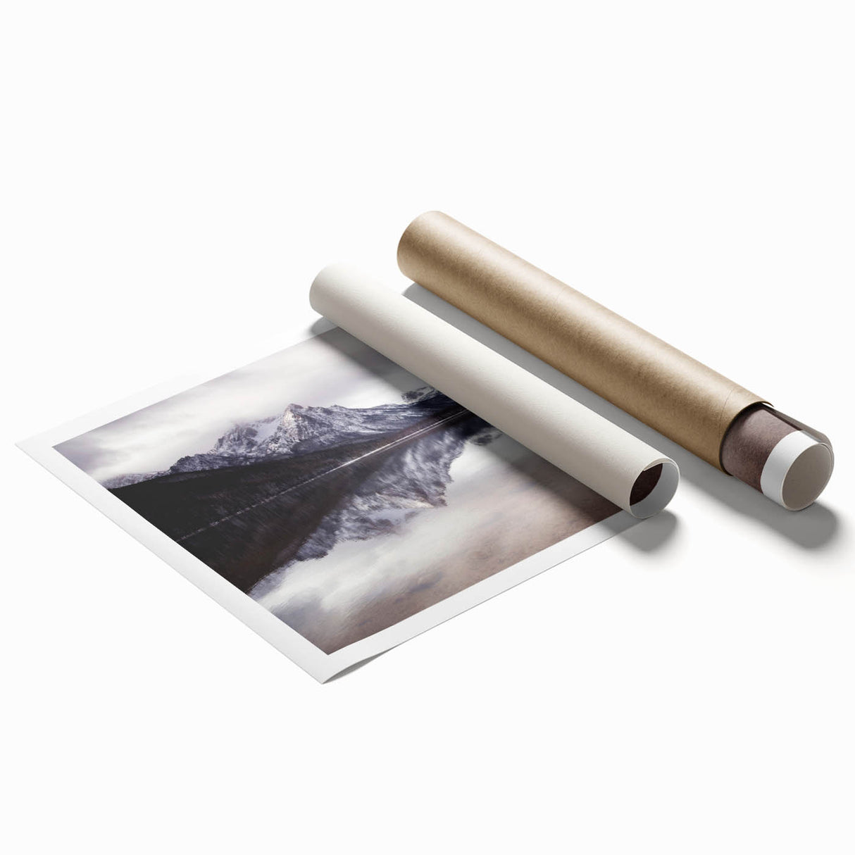 Extra large rolled canvas print featuring a serene Idaho landscape with soft floral elements.