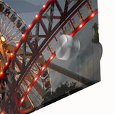 Acrylic print of a large abstract depiction of the Chicago skyline in muted earth tones, ideal for dining room art.