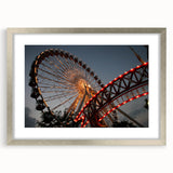 Textured art print of Chicago skyline in muted gray and blue tones, framed with a silver mat, suitable for bedroom decor.