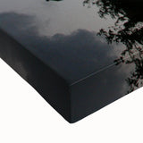 Black and white landscape art painting of Chicago skyline on large stretched canvas, suitable for bedroom wall decor.