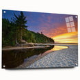Acrylic print of Lake Michigan with a clear sky, ideal for bedroom or dining room decor.