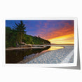 Rolled print of Lake Michigan with soft blue and green tones, ideal for art wall dining room or classy bathroom wall art.