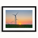 Abstract art print featuring vibrant, colorful textures of Indiana scenery on a large black framed canvas.