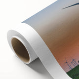 Art deco poster of Indiana scenery in pastel shades on rolled canvas, ideal for nursery wall art.