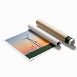 Scenic Indiana landscape on rolled print, featuring lush greenery and floral elements, in soft earth tones.