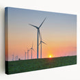 Side view of a stretched canvas featuring a serene Indiana landscape in soft green and blue tones.