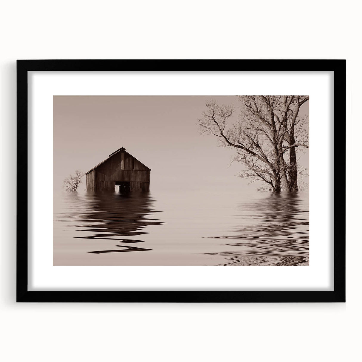 Extra large abstract art print of colorful Iowa scenery on a textured canvas, framed in black.