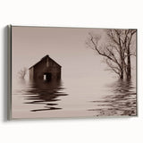Framed canvas landscape art painting depicting a colorful Iowa scenery, ideal for living room decor.