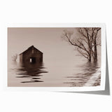 Rolled print of Iowa scenery with vibrant green fields and blue skies, suitable for art wall dining room.