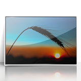 Art deco poster of Kansas scenery in muted shades on white acrylic, ideal for nursery wall art.