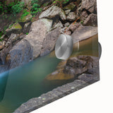 Large abstract wall art depicting a Kentucky landscape in muted earth tones on acrylic glass, ideal for dining room decor.