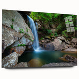 Acrylic print of abstract Kentucky scenery in muted earth tones, suitable for bedroom or dining room decor.