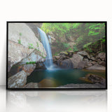 Large abstract wall art depicting a Kentucky landscape in muted earth tones on framed acrylic.