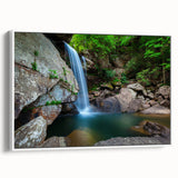 Vintage poster art of Kentucky scenery on a framed canvas.