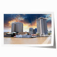 New Orleans street scene in muted watercolor tones on a rolled canvas, suitable as art wall dining room decor.