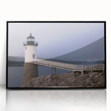 Large abstract wall art featuring a serene Acadia landscape in muted earth tones, framed in black acrylic.