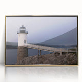 Framed acrylic print of Acadia National Park with muted earth tones, ideal for modern art wall decor.