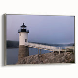 Framed canvas landscape art painting depicting Acadia, Maine, featuring muted earth tones.
