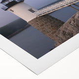 Art deco poster of Acadia National Park in muted earth tones on rolled canvas, suitable for dining room decor.