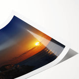 Extra large rolled print of Maine scenery with vibrant floral elements, suited for large living room or bathroom wall art.