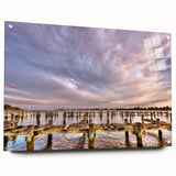 Acrylic print of Annapolis scenery in muted blue and green tones, suitable for dining room decor.