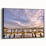 Black and white framed canvas of Annapolis landscape, vintage poster style, ideal for bedroom wall art.