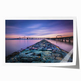 Chesapeake Bay landscape on rolled print with soft blue and green hues.