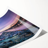 Extra large rolled print of Chesapeake Bay with line art flowers in muted earth tones.