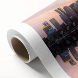 Art Deco poster of Boston skyline in pastel shades on rolled canvas, ideal for nursery wall art.