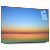 Acrylic print of a large abstract depiction of Cape Cod, featuring cool blue and gray tones.