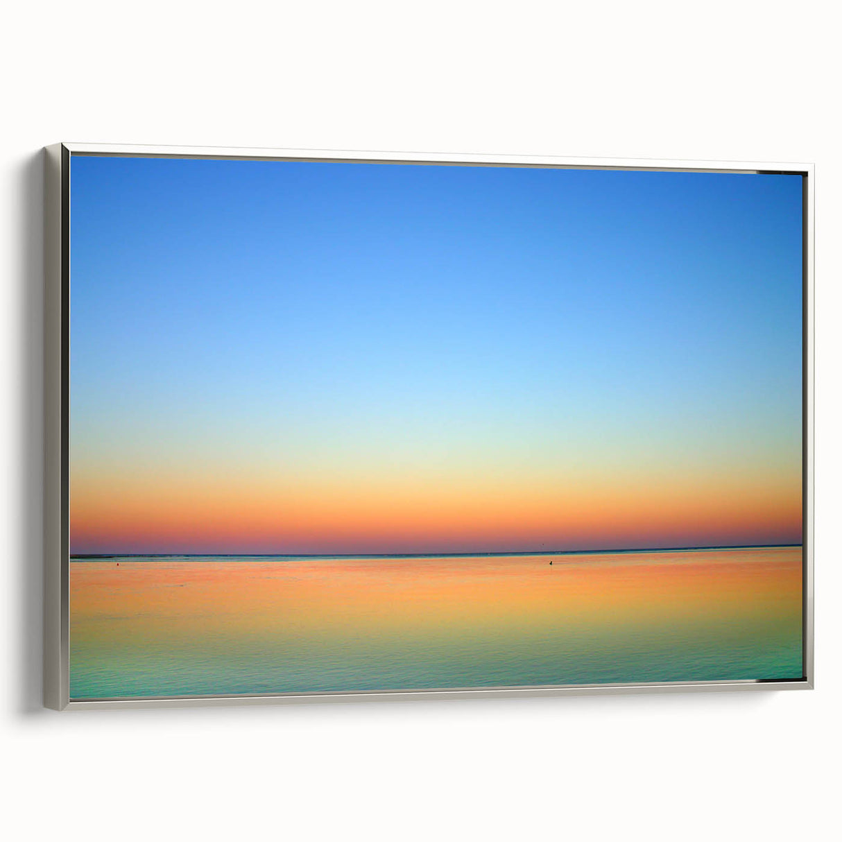 Framed canvas landscape art painting featuring a vintage Cape Cod scenery in colorful hues, ideal for living room decor.