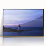 Framed acrylic print of a Massachusetts, Nantucket scenery in mid-century modernist style, ideal for modern nursery wall art.