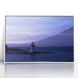 Framed acrylic print of a serene Nantucket landscape in pastel shades, ideal for modern nursery wall decor.