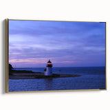 Framed canvas wall art featuring a vintage-style landscape of Nantucket, with muted gold and black tones.
