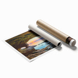 Extra large rolled print of Michigan's Upper Peninsula landscape, featuring lush greenery and serene water.