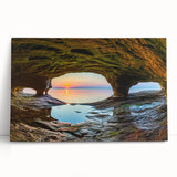 Black and white photo of Upper Peninsula, Michigan on stretched canvas, ideal for kitchen wall art.