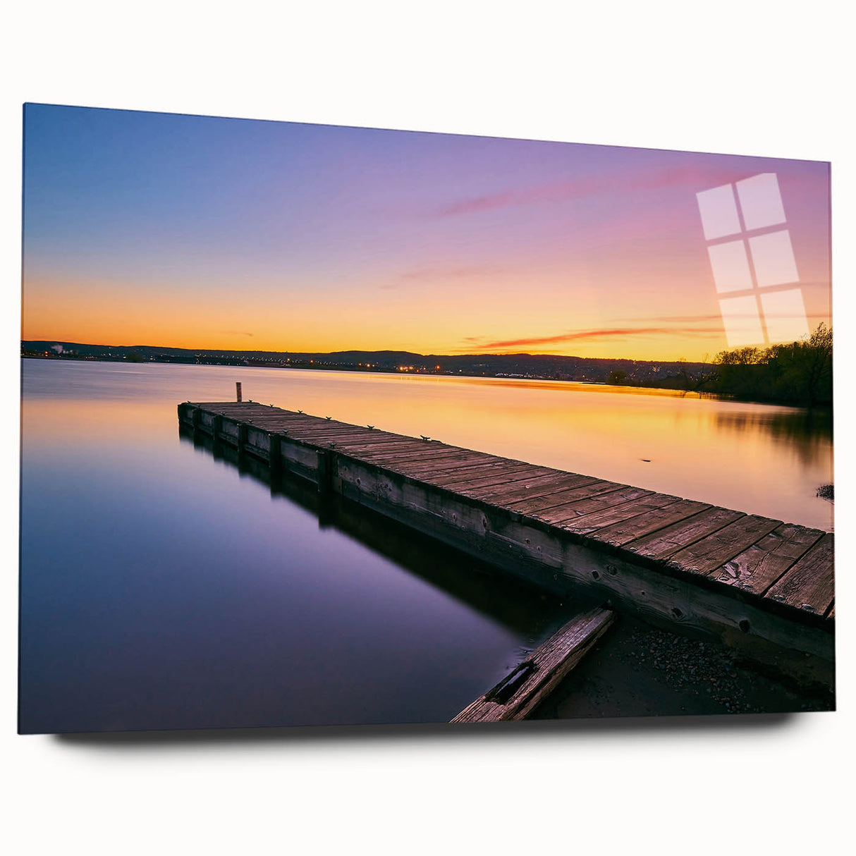 Large abstract depiction of a Minnesota landscape in muted earth tones on acrylic glass.