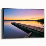 Black and white framed canvas of a Minnesota landscape, ideal for bedroom wall decor.