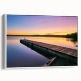 Vintage poster art of Minnesota scenery in vibrant colors on a framed canvas, suitable for extra large living room wall.