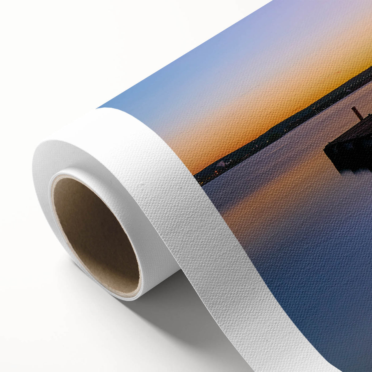 Art Deco style Minnesota scenery on rolled canvas, featuring pastel colors, suitable for nursery wall art.