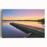 Black and white stretched canvas featuring a serene Minnesota landscape, ideal for kitchen wall art.