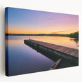Minnesota lake scenery on large stretched canvas, featuring serene blue and green tones, ideal for kitchen wall art.
