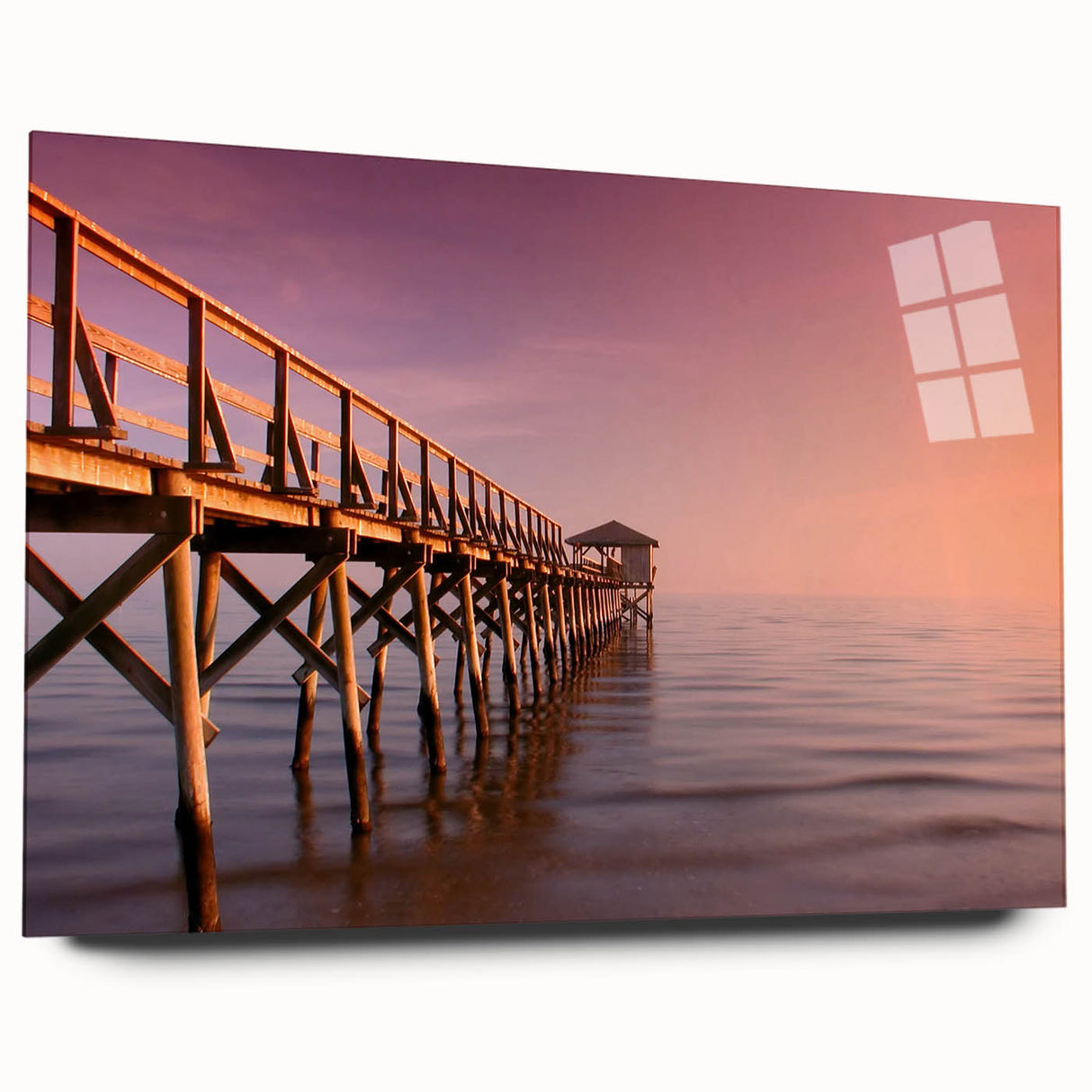 Large abstract wall art depicting the Mississippi scenery in muted earth tones on acrylic glass.