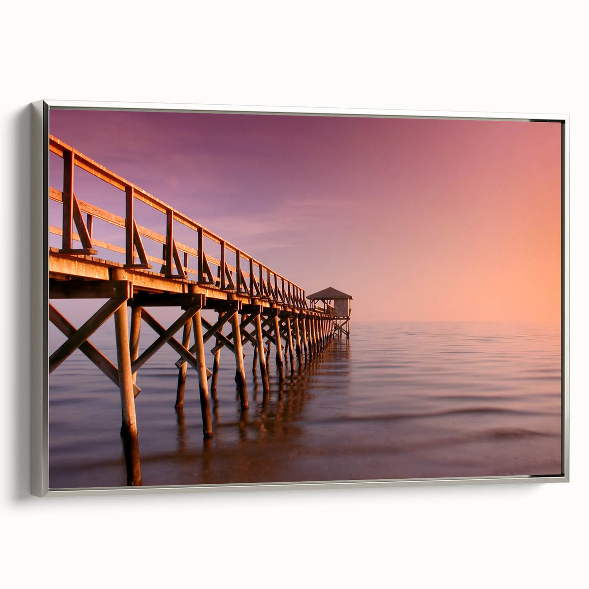 Framed canvas depicting a vintage Mississippi landscape scene in colorful art style, ideal for living room decor.