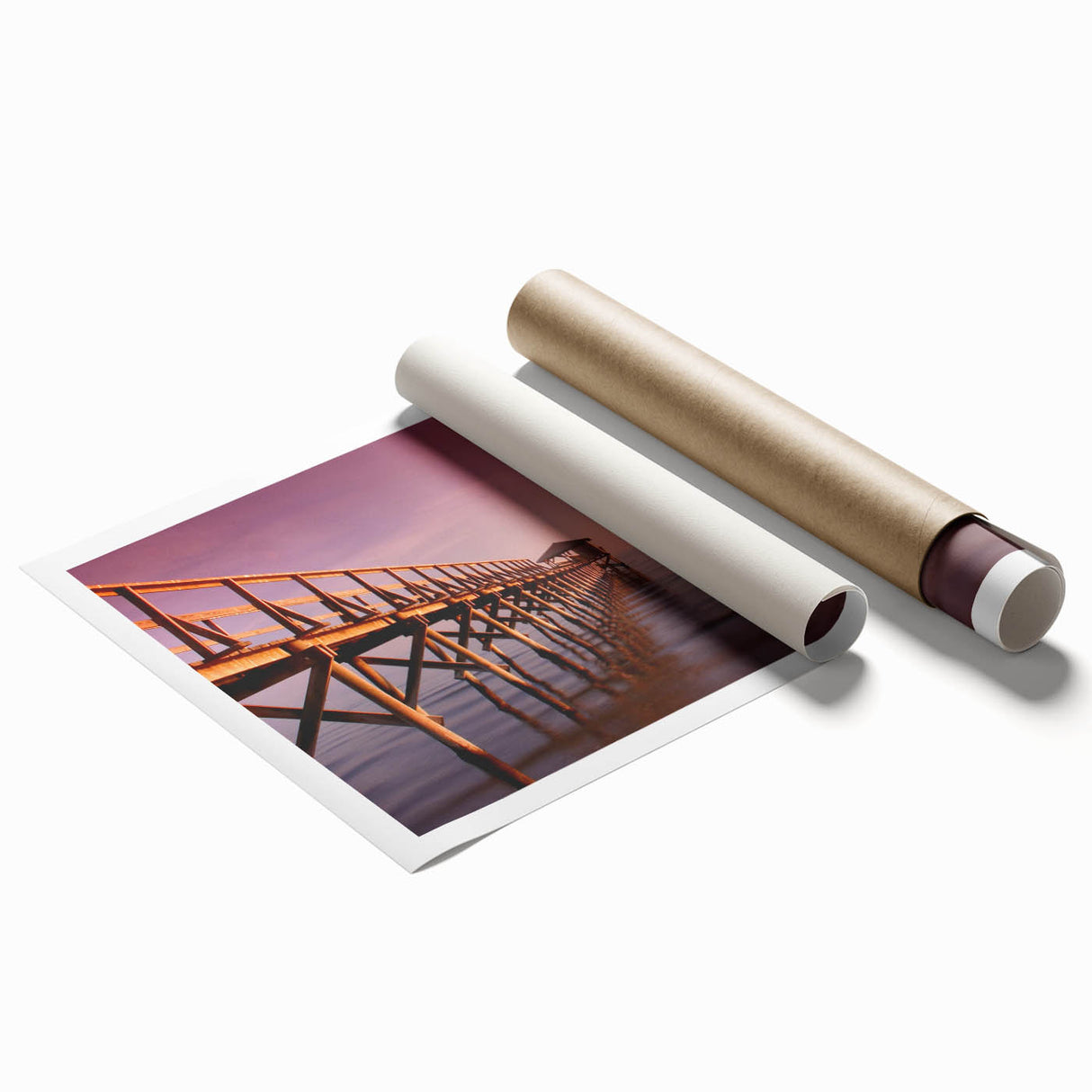 Extra large rolled print of a serene Mississippi landscape with soft floral elements in pastel colors.