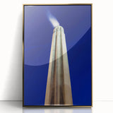 Large abstract wall art of Kansas City skyline in gold and black hues on a framed acrylic.