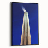 Black and white framed canvas of Kansas City landscape, in vintage poster style, ideal for bedroom wall decor.